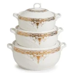 3-Piece Ceramic Glass Casserole Bowl Set