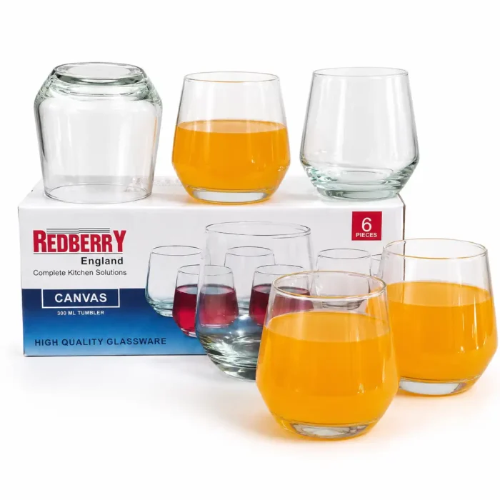 300ml Redberry Glass Tumbler Set (6 Pieces)