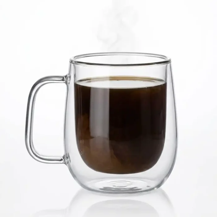 350ml Double Wall Glass Mug
