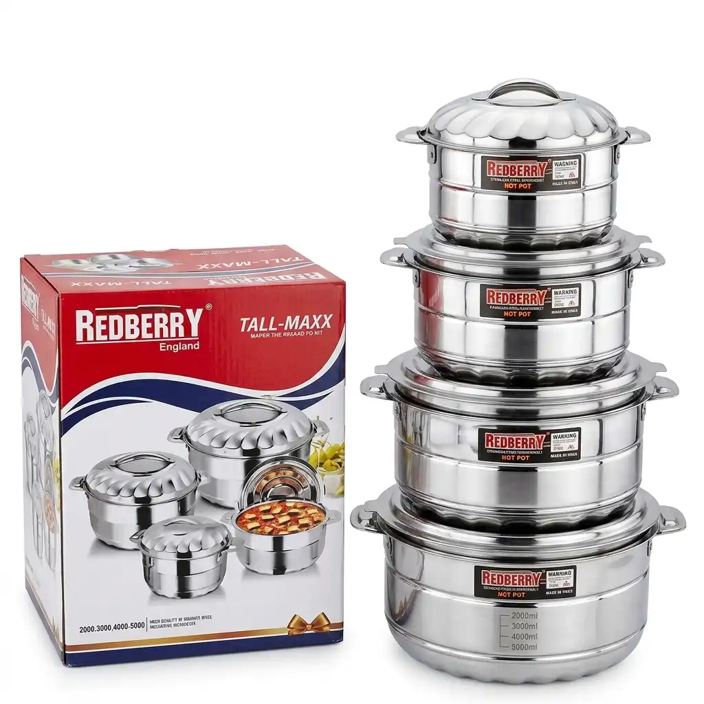 4-Piece REDBERRY TALL-MAXX Stainless Steel Hotpot Set
