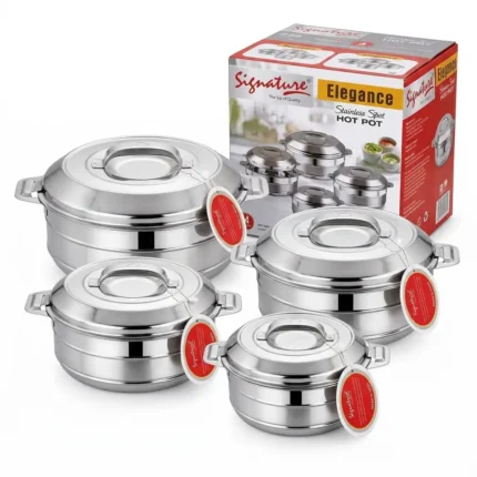 4-Piece Signature Stainless Steel Insulated Hotpot Set