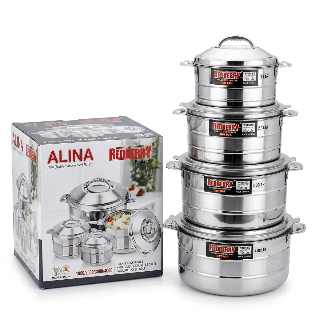 4Pcs Redberry ALINA Stainless Steel Hotpot Set 4Pcs Redberry ALINA Stainless Steel Hotpot Set