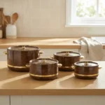4pcs WOODENZA Insulated Hotpot Set