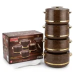 4pcs WOODENZA Insulated Hotpot Set