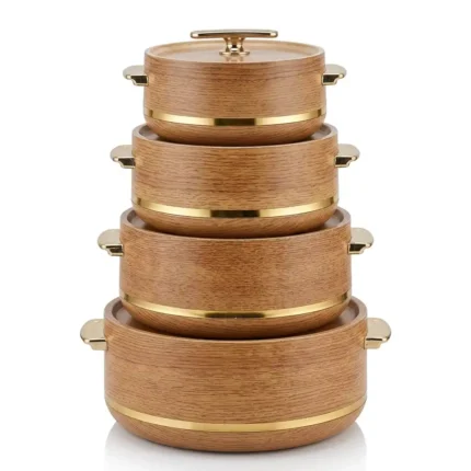 4pcs WOODENZA Insulated Hotpot Set