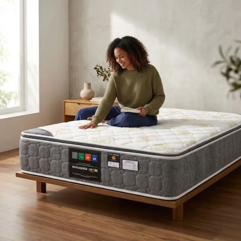 6 by 6 Mimi Spring Fibre Mattress 12 Inch