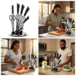 9-Piece Stainless Steel Kitchen Cutlery Knife Set - Image 5