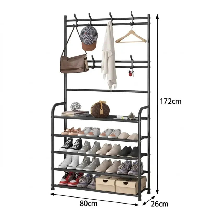 Multi-function Rack Shoe, Hat and Cloth Hanger Rack
