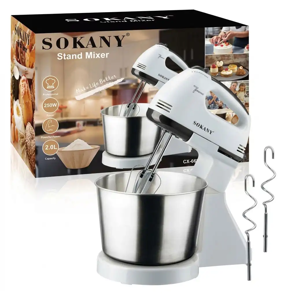 Sokany 2-in-1 Stand and Hand Mixer (with bowl)