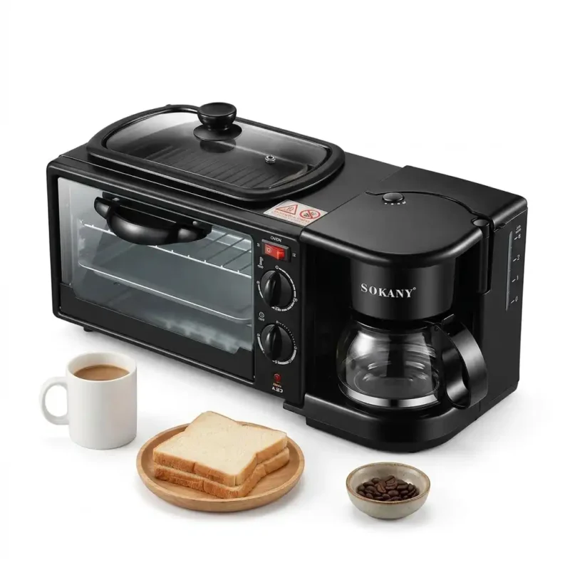 Sokany 3-in-1 Breakfast Maker 1250W Multifunctional